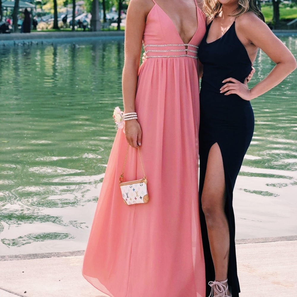 Peach prom dress